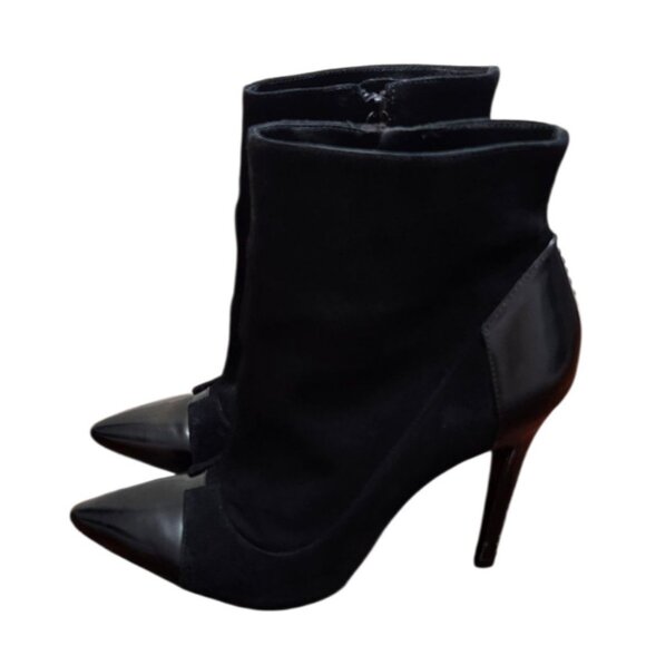 alice olivia black Suede Leather heeled Boots bootie size EU 40/US 9.5 - Picture 7 of 14